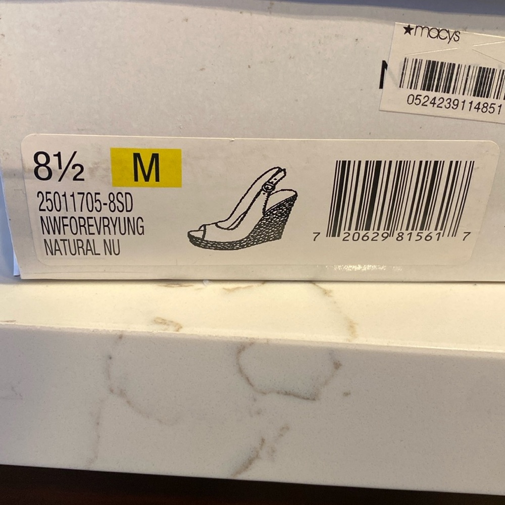 NINE WEST Women's Forevryung Nubuck, Natural, 8.5 use one time
